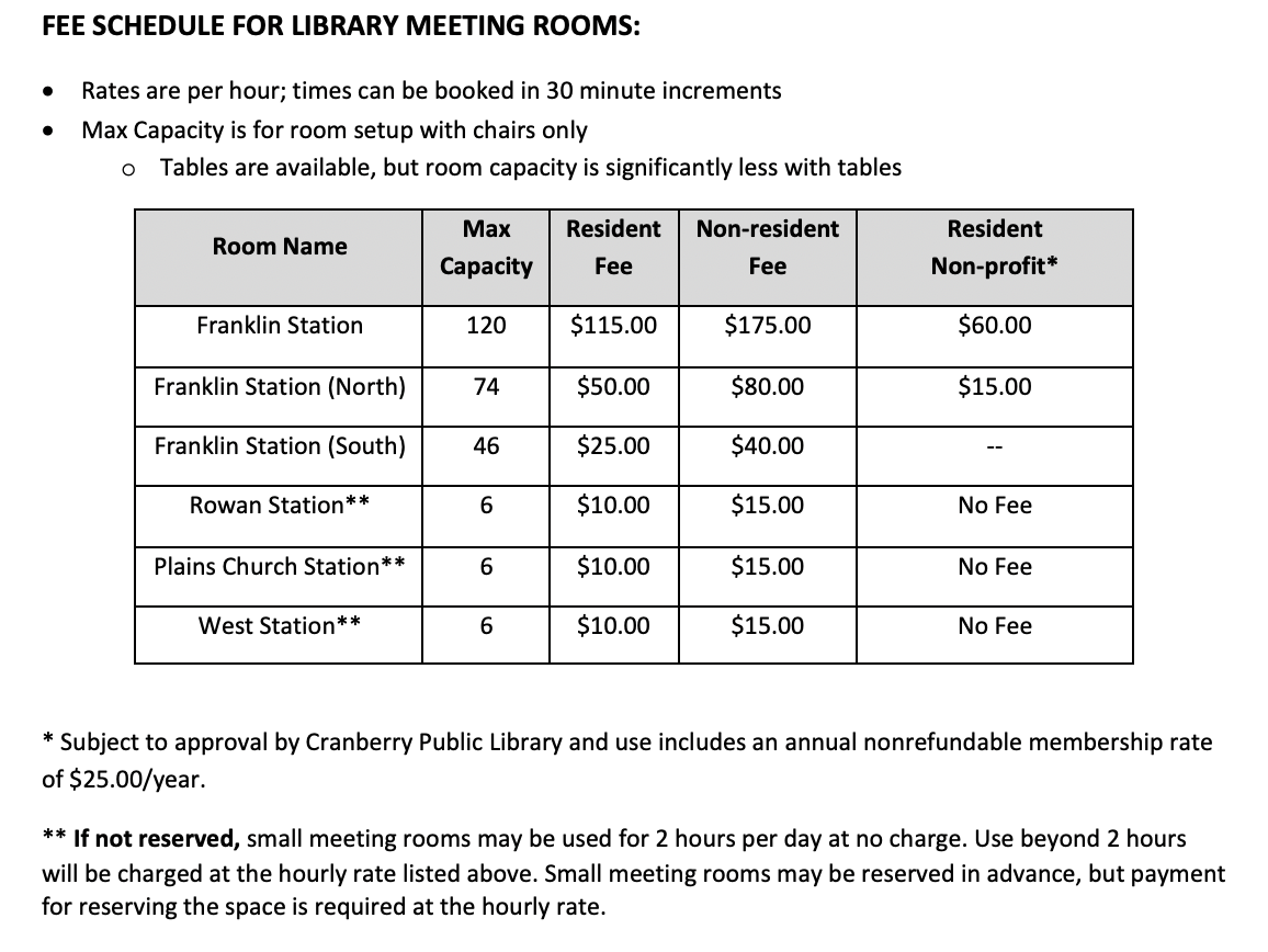 Reserve a Room | Cranberry Public Library Reserve a Room | Cranberry Public Library